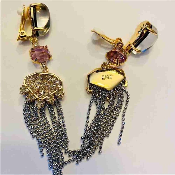 Alexis Bittar Gold and Silver Chandelier Earrings - Picture 5 of 5